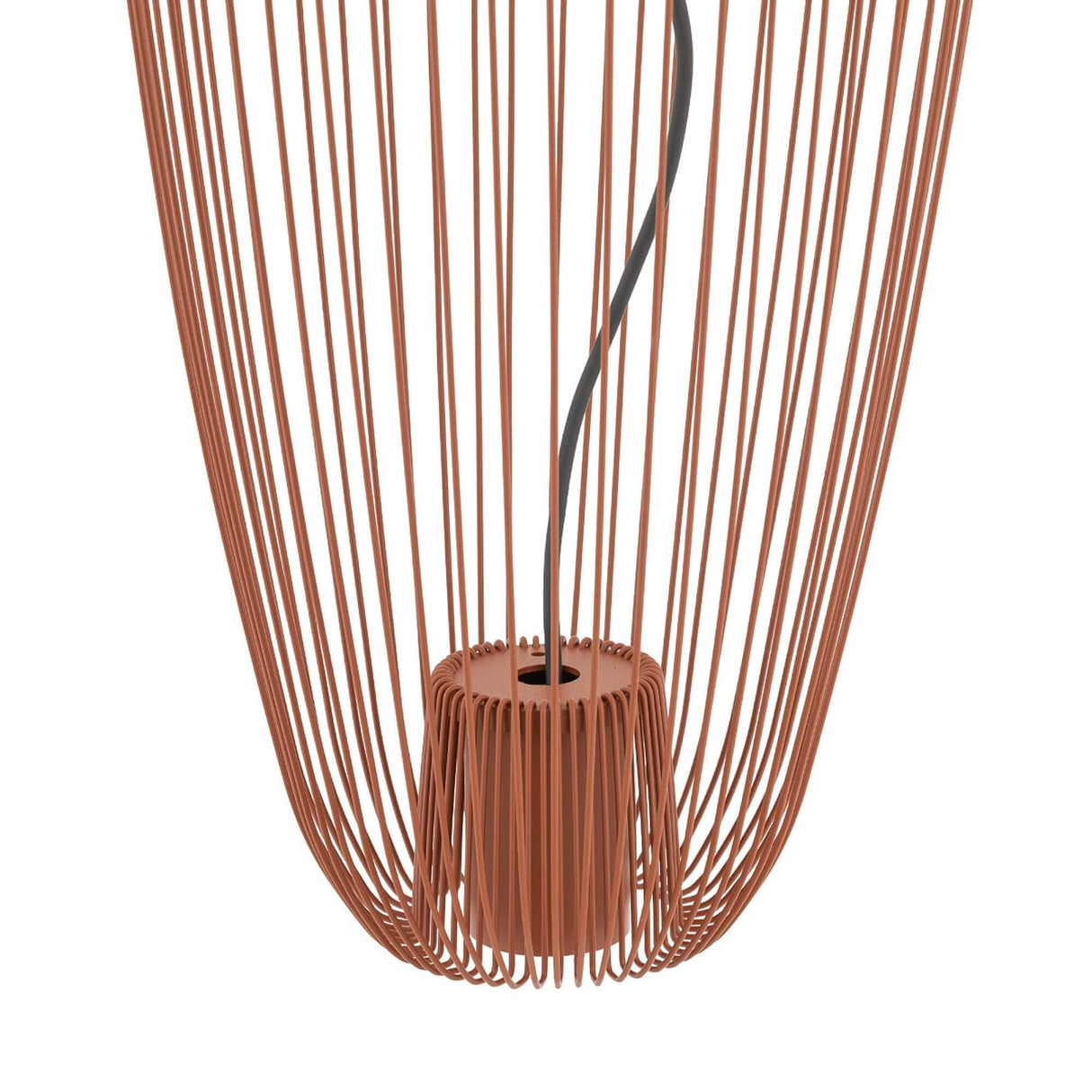 Detailansicht der Pumpkin S Hängeleuchte Ø 27cm H 65cm mit modernem Drahtdesign.