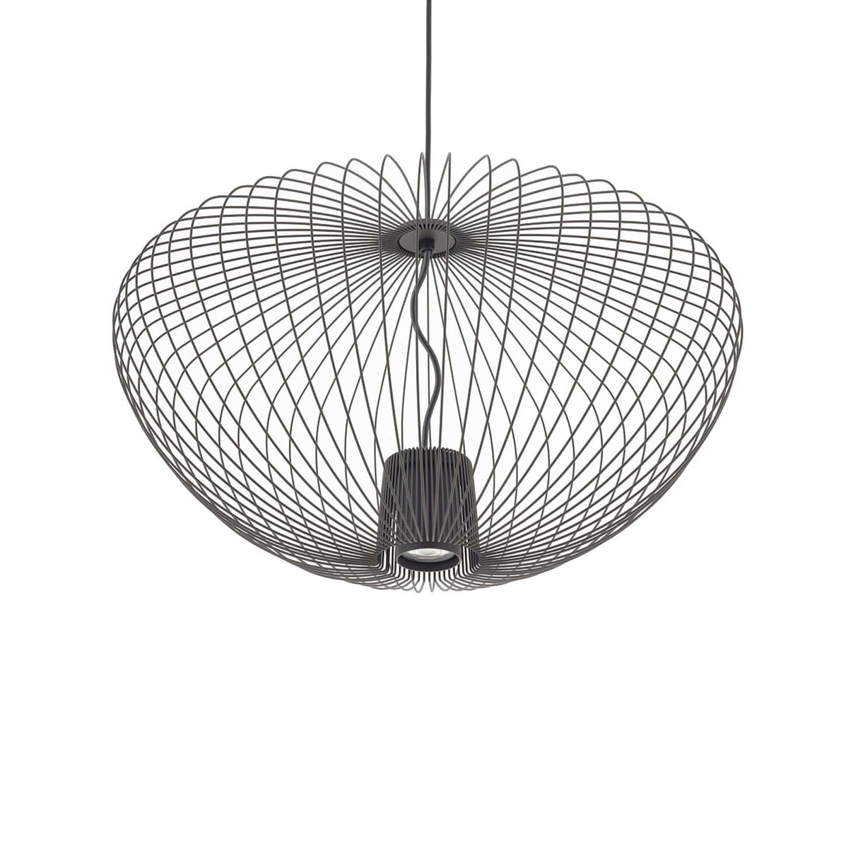 Die Pumpkin M Hängeleuchte Ø 54,5cm H 33cm in modernem Design mit eleganten Linienführungen.