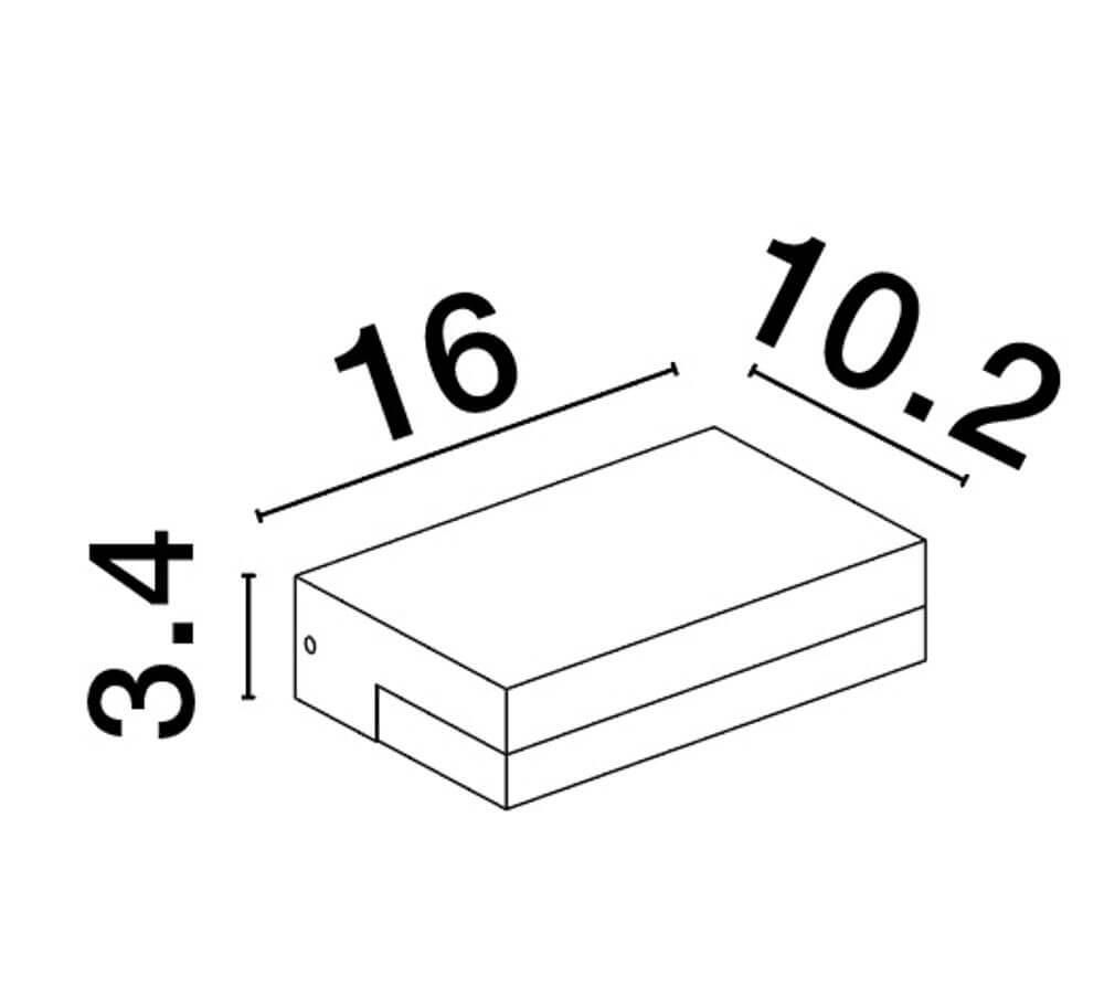 Technische Zeichnung der Pure LED Außenwandleuchte 3000K Anthrazit IP65 mit Abmessungen.