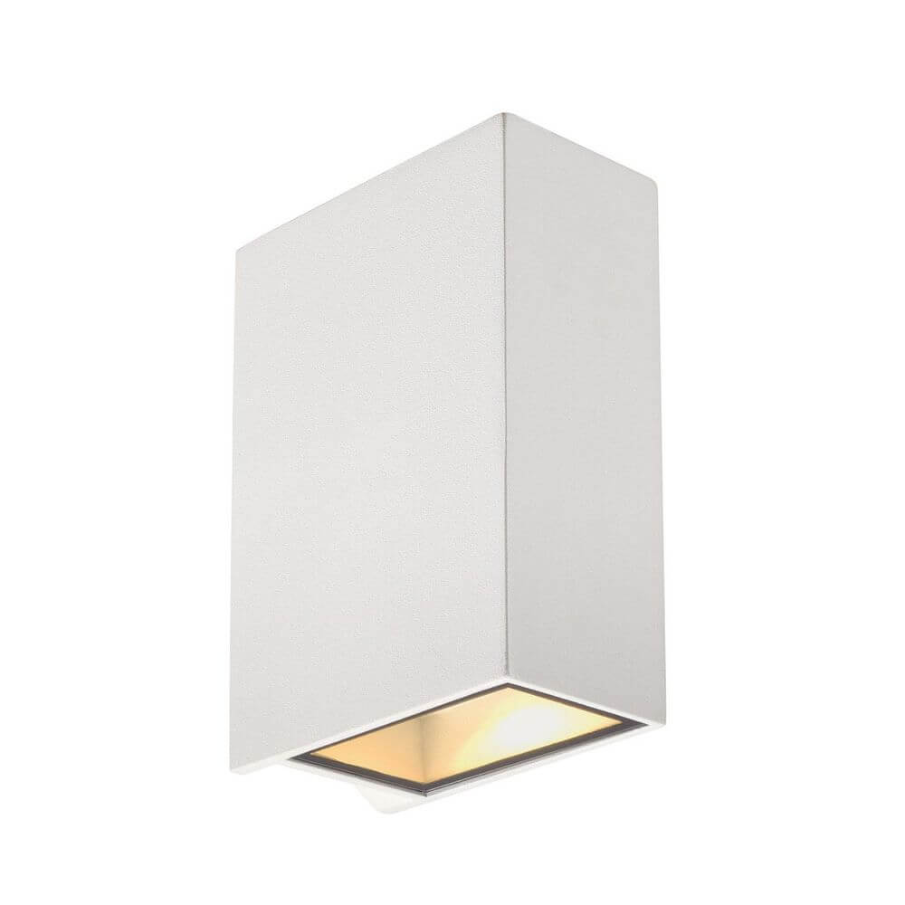 QUAD 2 XL Wandleuchte eckig Weiß LED 2x3,2W 3000K up-down mit warmweißer PowerLED.