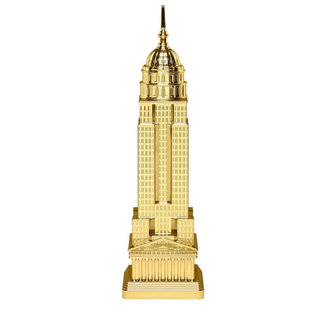 Empire table lamp in the shape of the Empire State Building, gold-colored table lamp, architectural icon
