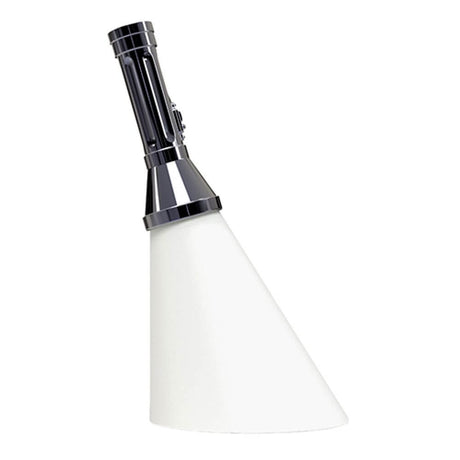 Flash metal rechargeable table lamp with remote control in a modern design, wireless and with LED lighting.