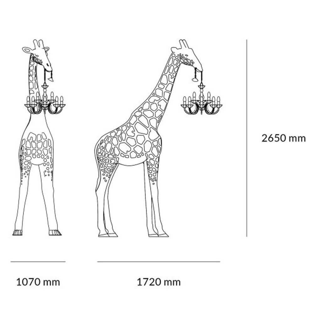 Giraffe in Love M Stehleuchte 265cm, design und Maße der verspielten Giraffen-Stehleuchte von qeeboo.