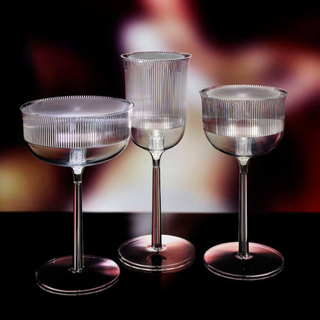 Goblets table lamp transparent Trio of elegant table lamps made of clear crystal.