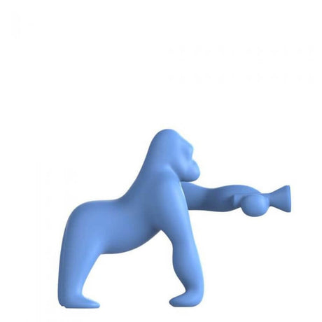 Kong XS table lamp Gorilla in blue with adjustable arm for indoor spaces.