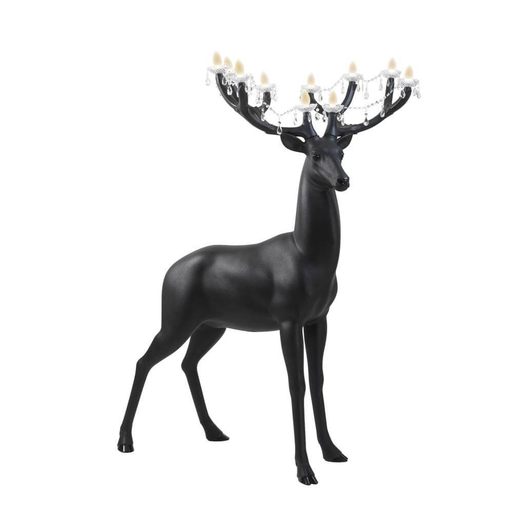 LED Sherwood Hirsch Außenstehleuchte IP55 mit Kristallgeweih und festlichem Design für den Außenbereich.