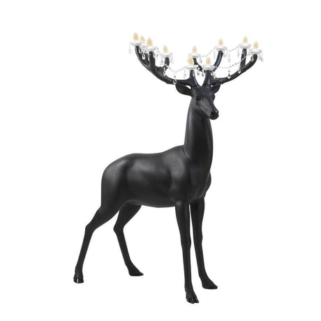 LED Sherwood Hirsch Außenstehleuchte IP55 mit Kristallgeweih und festlichem Design für den Außenbereich.