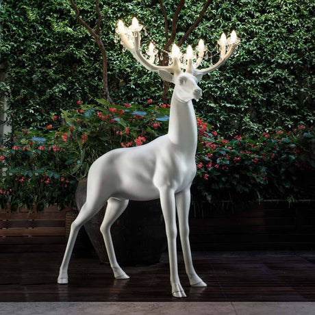 LED Sherwood Hirsch Außenstehleuchte IP55 in stilvollem, eleganten Design mit Kristall-Kronleuchter-Antlitz.