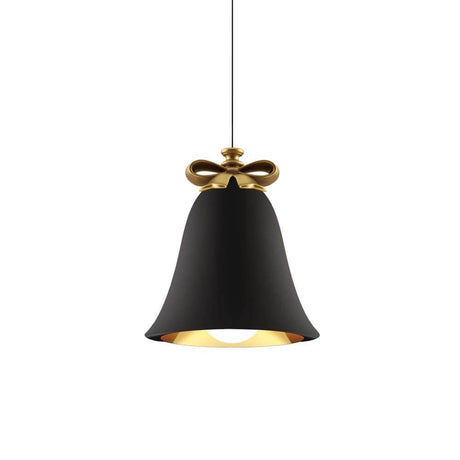 Mabelle Pendelleuchte in Schwarz mit goldener Schleife, designed by Marcel Wanders für Qeeboo.
