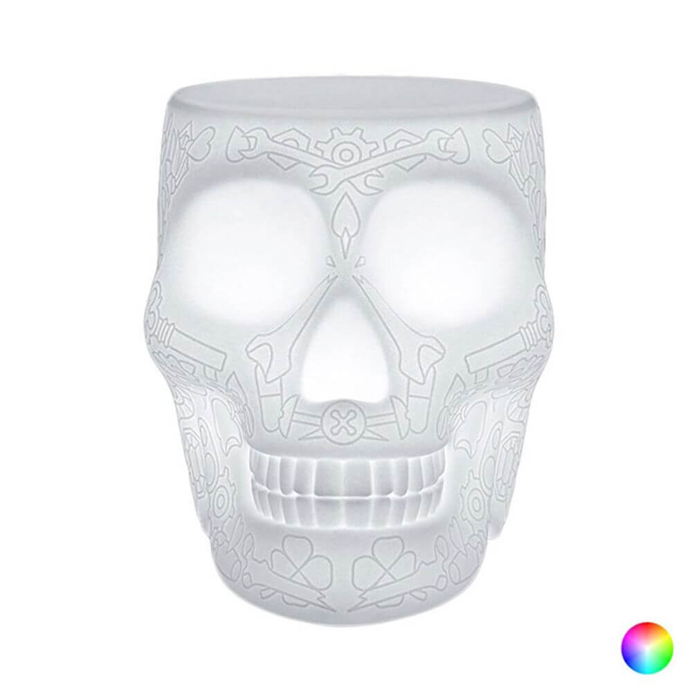 Mexico Akku LED-Hocker mit Fernbedienung, außergewöhnlicher Hocker im Totenschädel-Design.