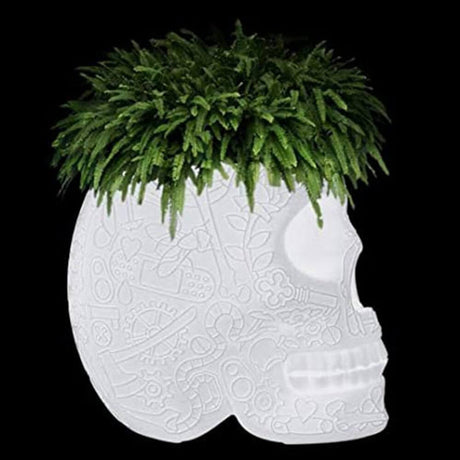 Mexico Akku LED Topf mit Fernbedienung im Skulls-Design, kombiniert Pflanzgefäß und dekorativen Kühlbehälter.