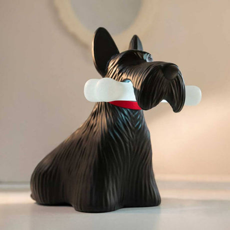 Scottie LED rechargeable floor lamp dog with a bone as a cheerful light dog for your home.