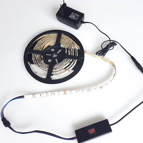 RGB-LED Strip SmartMesh300cm IP55 mit Netzteil und Steuerung, ideal für flexible Lichtgestaltung.