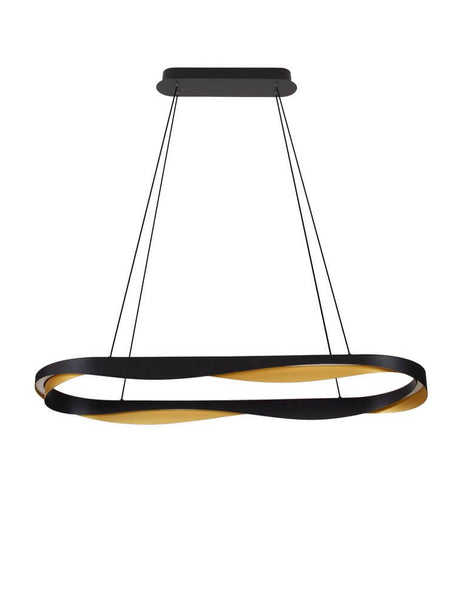 Radon LED Pendelleuchte 3000K Schwarz, Gold Ø 100cm moderne Pendelleuchte mit mattschwarzem Aluminium