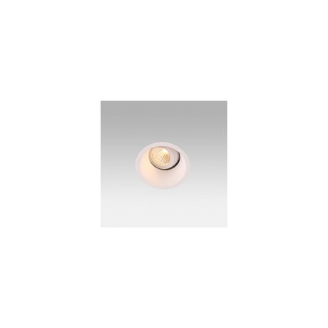 Rahmenloser LED Einbauleuchte Fox Dimmbar 2700K 25º Weiß, runder Aluminiumstrahler, geeignet für Gewerbe- und Arbeitsräume.