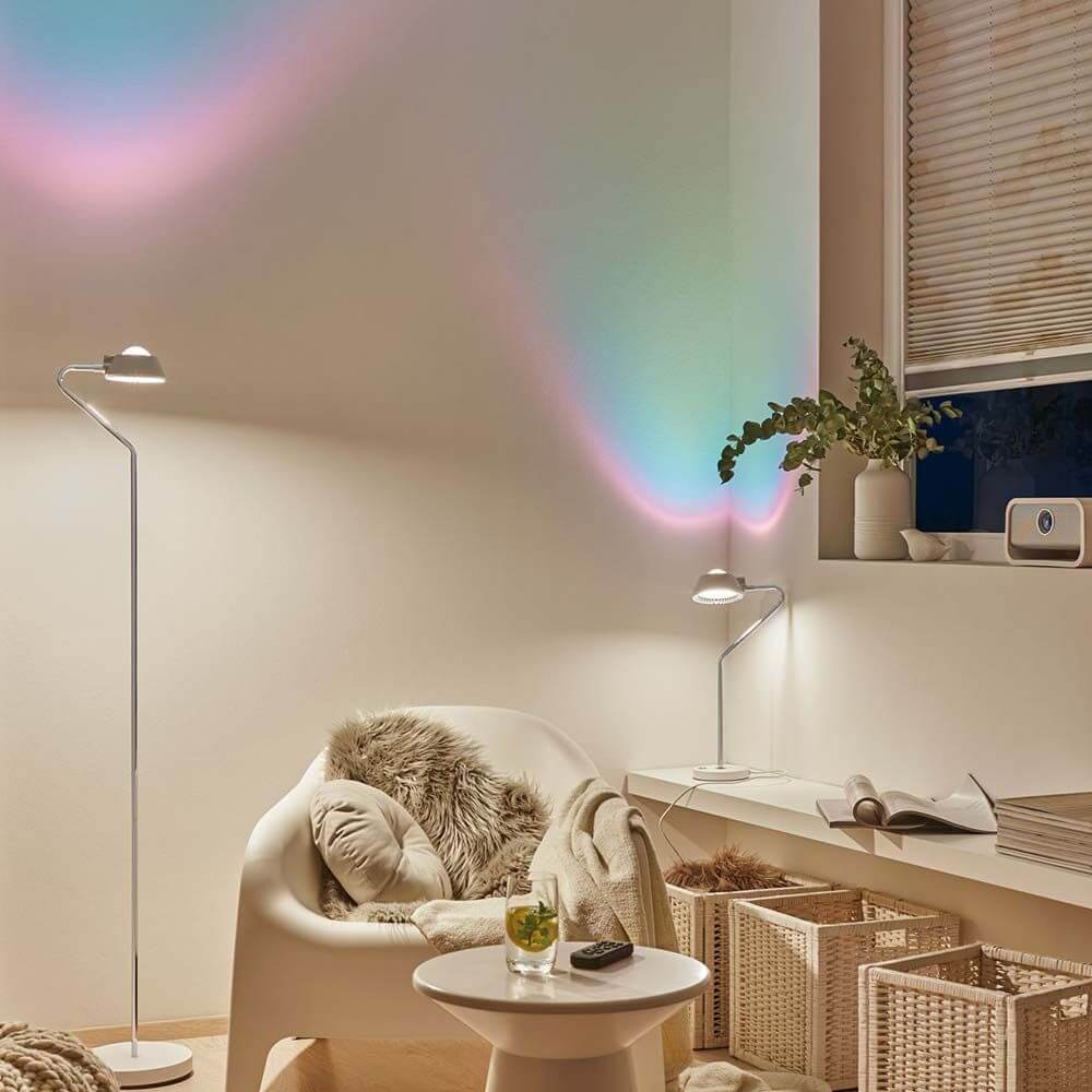 Ramos Stehleuchte dim LED 13W Weiß Chrom 230V