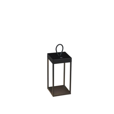 Ravello LED Akkuleuchte für Außen, schwarze USB-Laterne aus Metall, 30cm, IP54, warmweiß, dimmbar