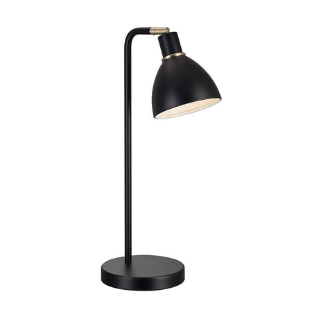 Lampe de table Ray noire au design classique en acier laqué noir.
