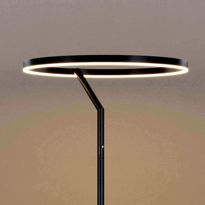 s.luce Ring LED-Stehleuchte Ø 60cm mit Touchdimmer in elegantem Design mit minimalistischem Aluminium-Ring.