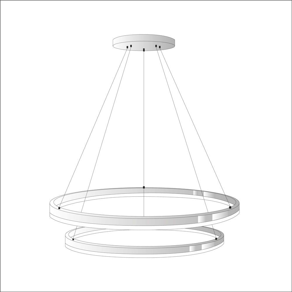 s.luce Ring Umbau zentrisch (ohne LED-Ringe) moderne Hängeleuchte mit zwei Ringen in minimalistischen Design