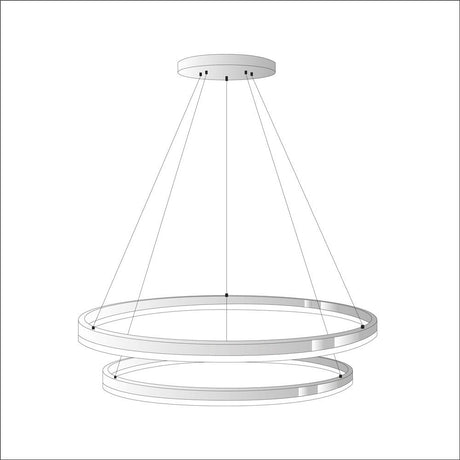 s.luce Ring Umbau zentrisch (ohne LED-Ringe) moderne Hängeleuchte mit zwei Ringen in minimalistischen Design