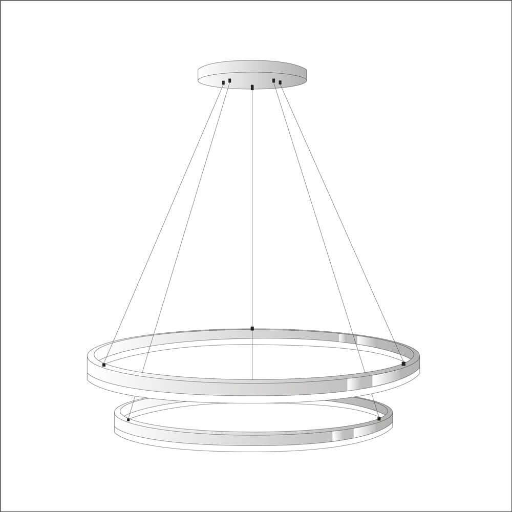 s.luce Ring Umbau zentrisch (ohne LED-Ringe) moderne Hängeleuchte mit zwei Ringen in minimalistischen Design