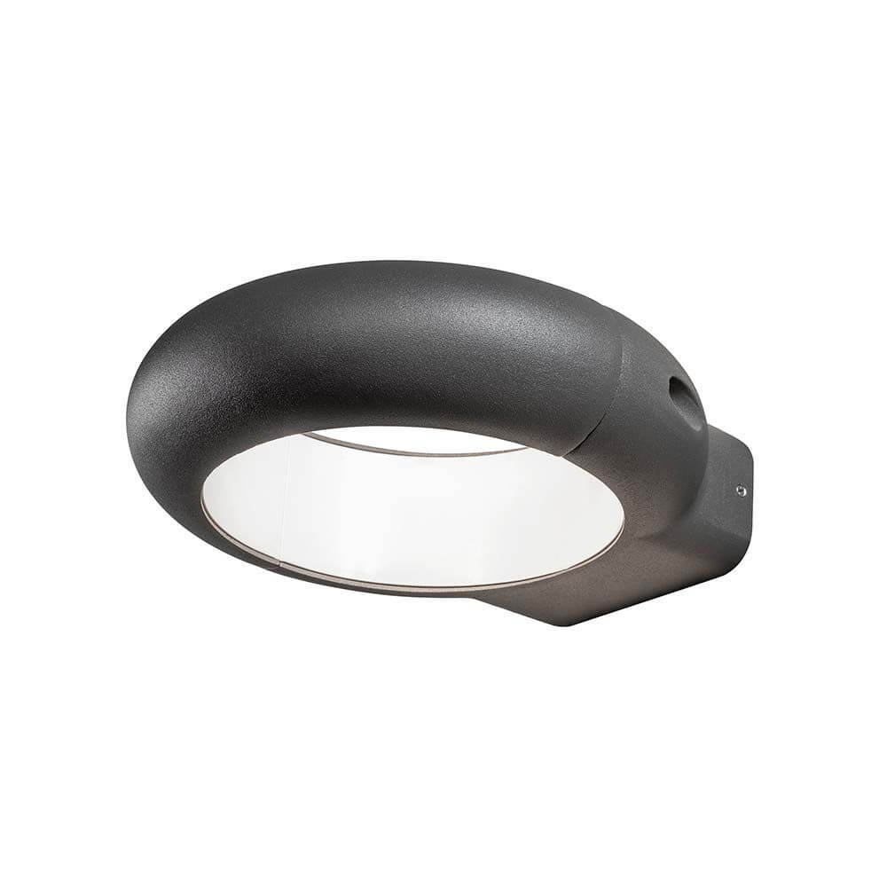 Rovigo LED Außen-Wandleuchte Anthrazit, opales Acrylglas an der Wand montiert, modernes Design.