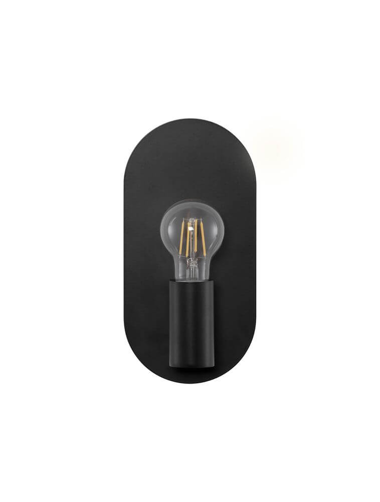 Royal Wandleuchte E27 Stadion in Schwarz, ideales Licht für Flur oder Wohnzimmer.