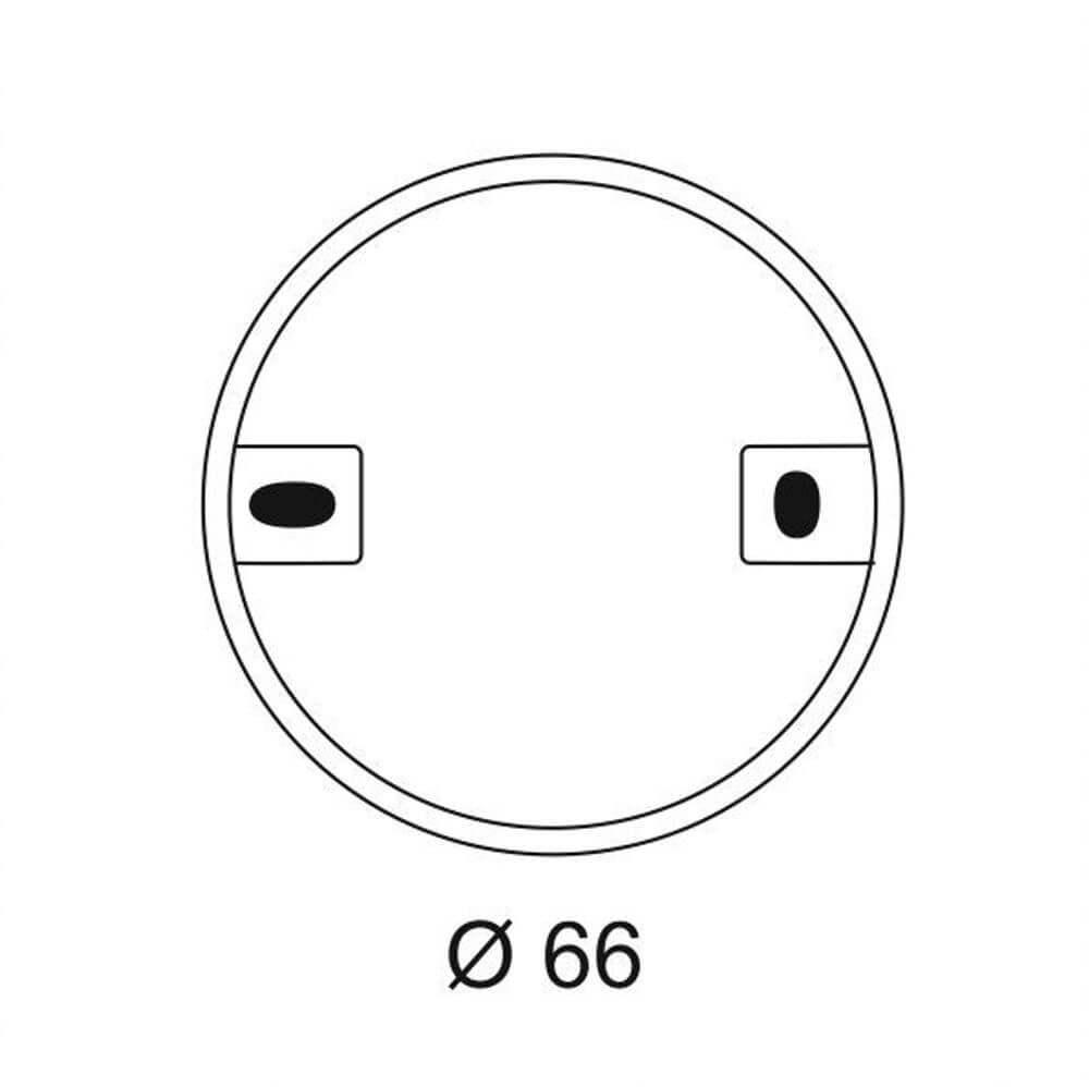 Rundes Einbaugehäuse für 3W Downlight Chrom, Detailansicht, Durchmesser Ø 66 mm, ideal für Montage.