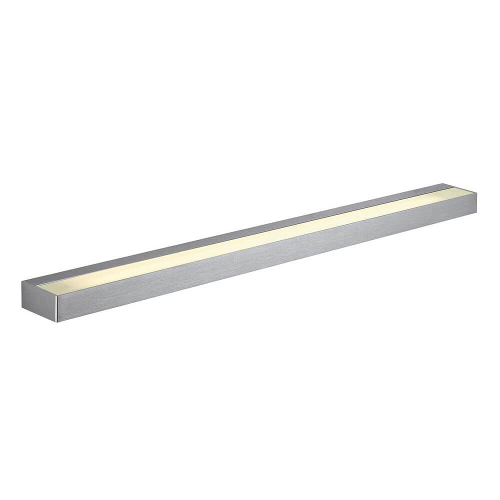 Sedo 21 LED Wandleuchte eckig Alu-Gebürstet Glas satiniert mit kräftiger Lichtwirkung und satinierter Glasabdeckung.