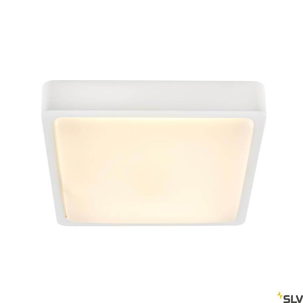 Ainos Square LED Außen Wand- & Deckenleuchte CCT mit opaler Leuchtfläche und quadratischem Design.