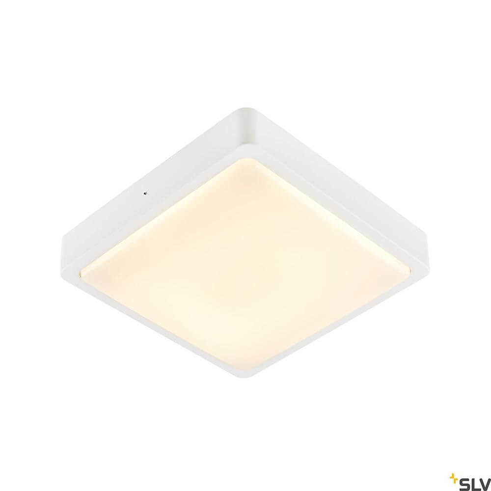 Ainos Square LED Außen Wand- & Deckenleuchte CCT in quadratischer Form mit opalem Licht.