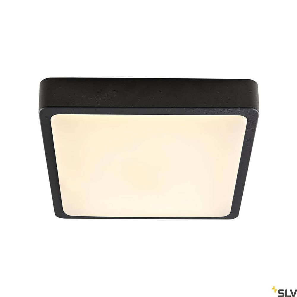 Ainos Square LED Außen Wand- & Deckenleuchte CCT in quadratischer Form mit opaler Leuchtfläche.