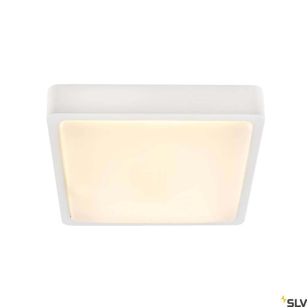 Ainos Square LED Wand- & Deckenauleuchte IP65 CCT in quadratischer Form mit opaler Leuchtfläche.
