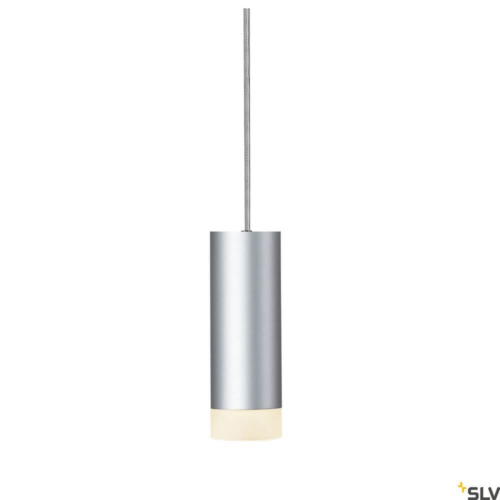 Astina Pendellampe QPAR51 Grau in modernem Design, aus grauem Aluminium mit warmem Licht.