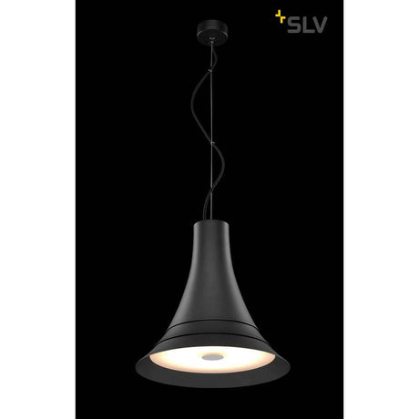 Bato 35 LED suspension noire au design élégant avec LED intégrées pour une ambiance moderne.