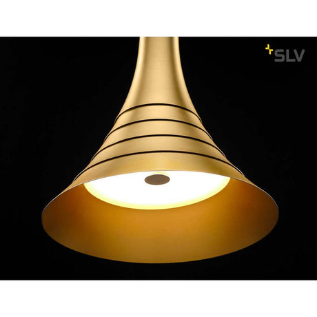 Suspension Bato 45 LED en laiton au design moderne et élégant avec source lumineuse intégrée.