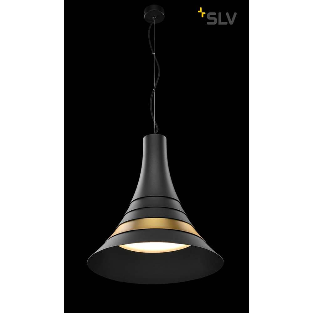 Bato 45 LED Pendelleuchte Schwarz, Messing in modernem Design mit integriertem LED Licht.