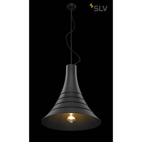 Bato 45 pendant light black with modern design and integrated LED lighting, perfect for stylish spaces.