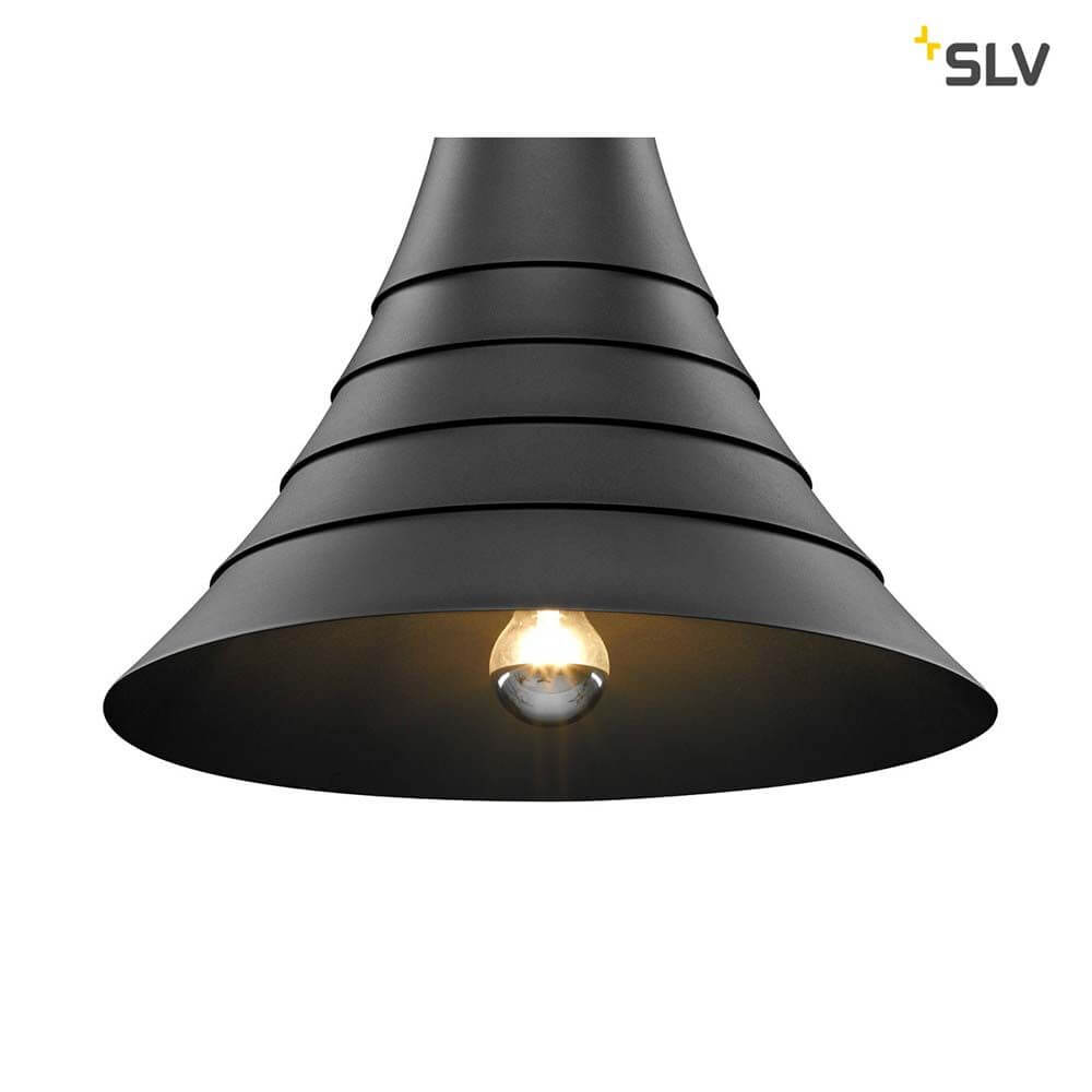Bato 45 Pendelleuchte Schwarz mit integriertem LED Licht und modernem Design in Schwarz.