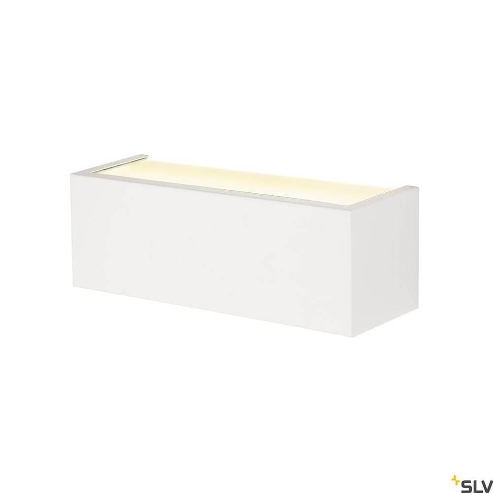 Chrombo LED Wandaufbauleuchte 3000K in weißem Lack mit satinierter Glasabdeckung.
