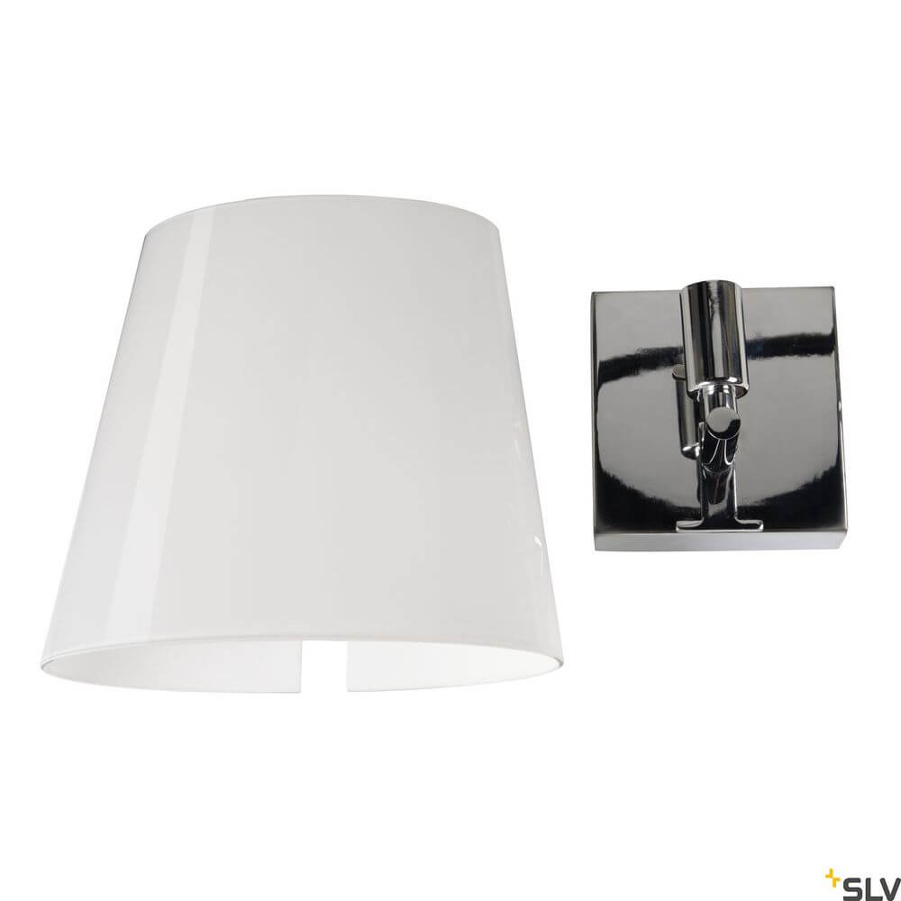 Coupa Wandlampe Qt14 Chrom, Weiß - stilvolle Wandlampe in Chrom und Weiß, ideal für modernes Ambiente.