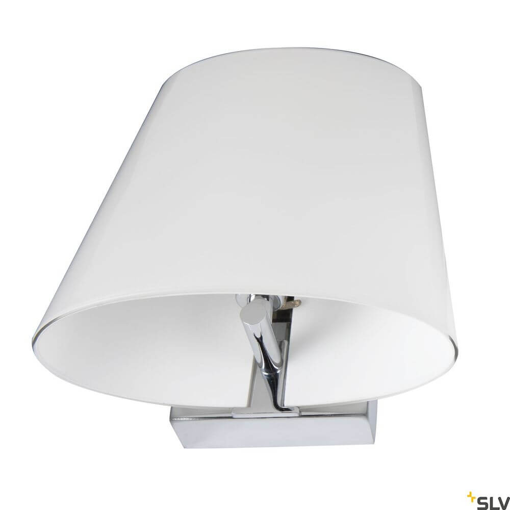 Coupa Wandlampe Qt14 Chrom, Weiß - elegante Lampe mit modernem Design und weißem Lampenschirm.