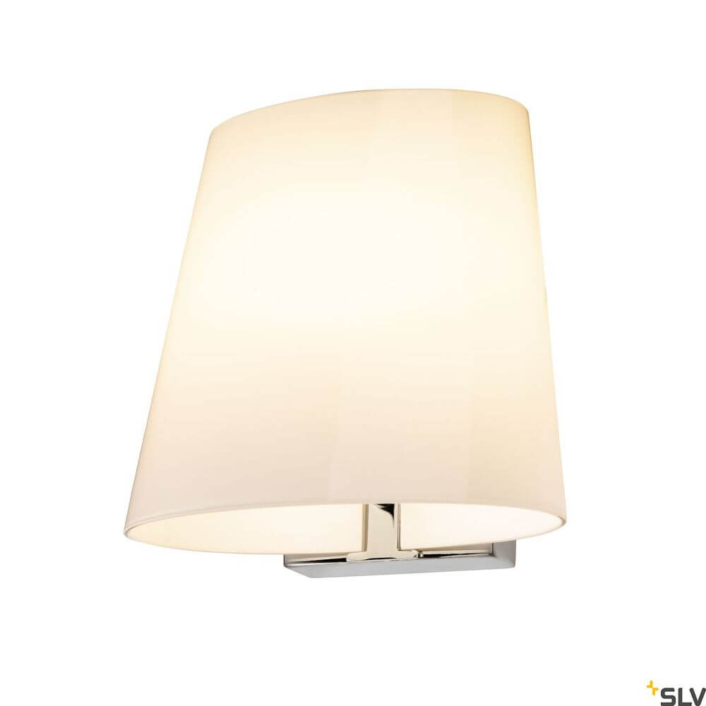 Coupa Wandlampe Qt14 Chrom, Weiß mit modernem Design und eleganter Chrom-Oberfläche.