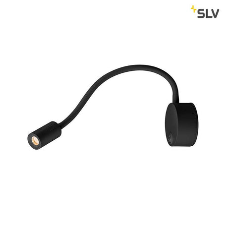 Dio Flex Plate LED Wandaufbauleuchte in Schwarz mit Flexarm für individuelle Beleuchtung, 2700K