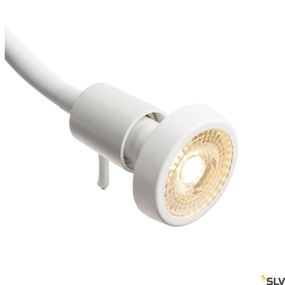 Dio Flex Plate QPAR51 Wandlampe Weiß – Detailansicht der weißen Wandlampe mit warmem Licht.
