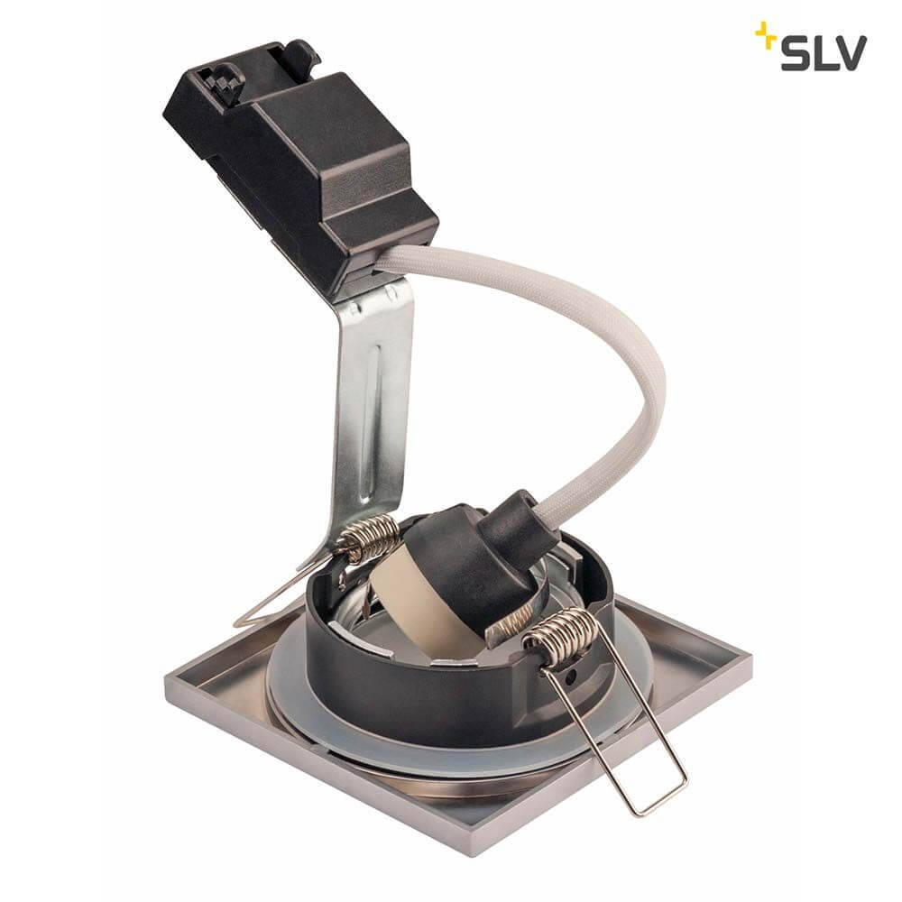 Dolix Out Einbaustrahler 230V IP65 Eckig Chrom Matt mit Temperaturregelung und Schutzummantelung