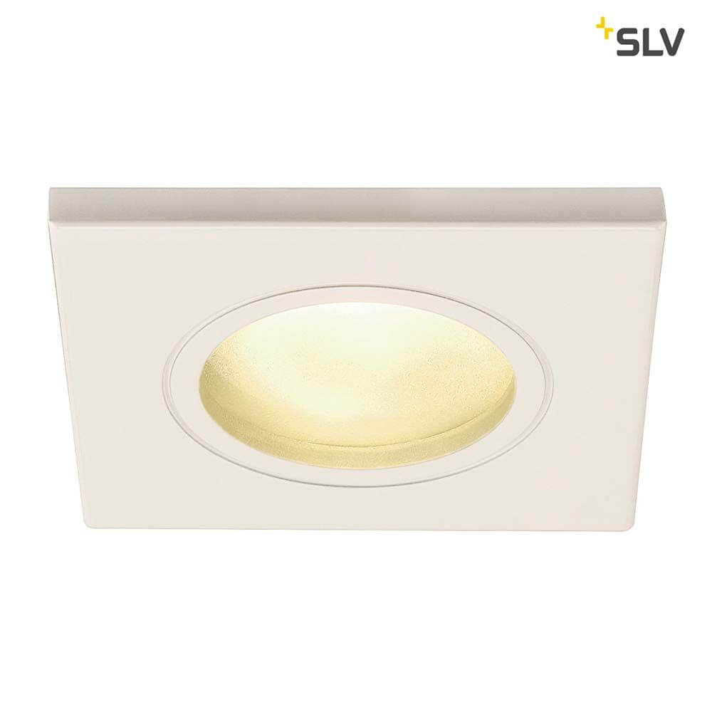 Dolix Out Einbaustrahler 230V IP65 Eckig Weiß - Hochvolt Deckeneinbauleuchte in Weiß
