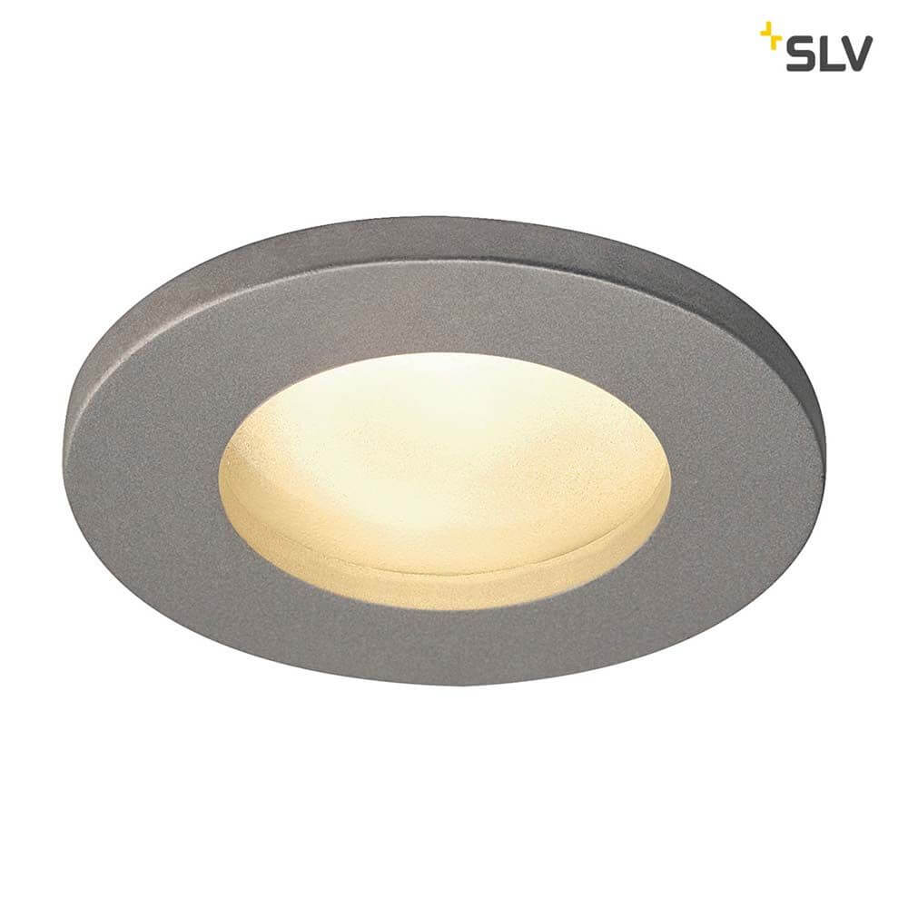 Dolix Out Einbaustrahler 230V IP65 Rund Silbergrau - modern und spritzwassergeschützt, ideal für den Außenbereich.