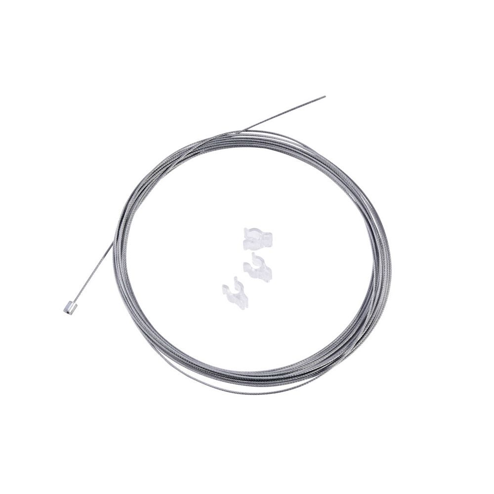 Drahtseilabhängung 1,5mm x 5000mm aus Stahl mit 3 Kabelclips und Nippel.